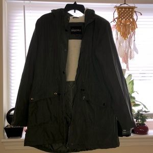 Army Green, Fleece-Lined Coat